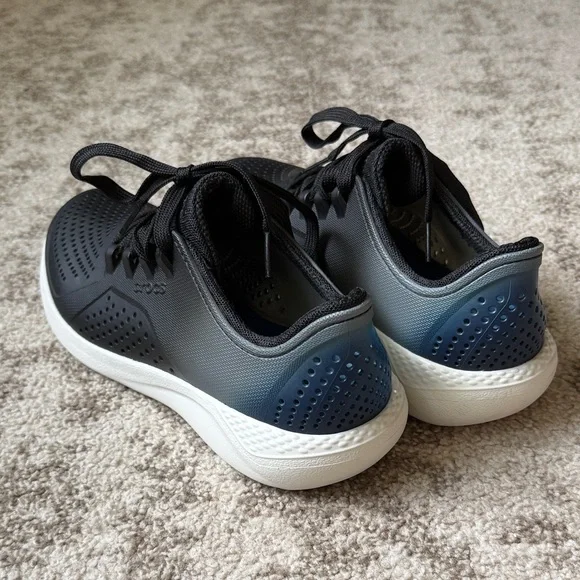 CROCS Black and Blue Athletic Shoes - Picture 3 of 6